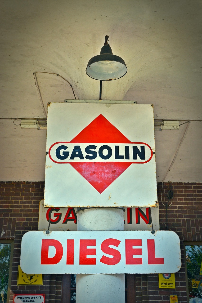 advertisement, sign, advertising sign, gasoline, fuel, old advertising, reklameschild, lettering, logo, company logo